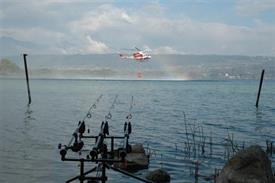 Helikopter op visstek