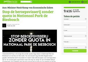 Petitie Biesbosch steunt beleid Sportvisserij Nederland 