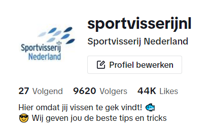Volg ons op TikTok: @sportvisserijnl